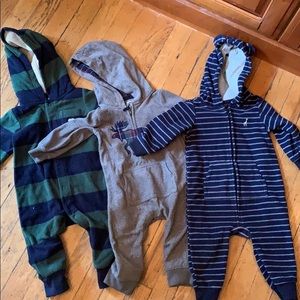 Carter’s 12 month Fleece one pieces set of 3